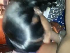 Unimaginable black floozy devouring big knob balls in an amateur film